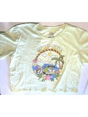 Buc-ee's Green 100 Cotton Cropped Spring Break Summer Hippy Van Palm Tree 2XL